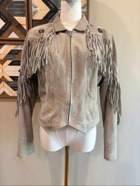 Vintage Pioneer Wear Western Leather Fringe Jacket Small / Medium